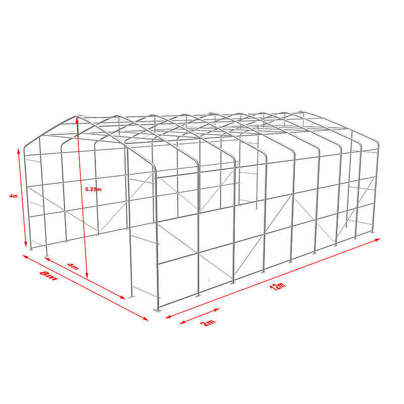 8X12 4m Yan Yükseklik UV'ye dayanıklı Depo Gölge Çadır Güneş Barınağı
