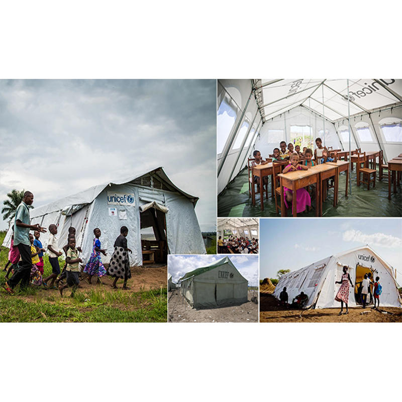 UNICEF Standart 24m² İyi Havalandırma Sistemli Çok Amaçlı Çadır Hub Çadırı