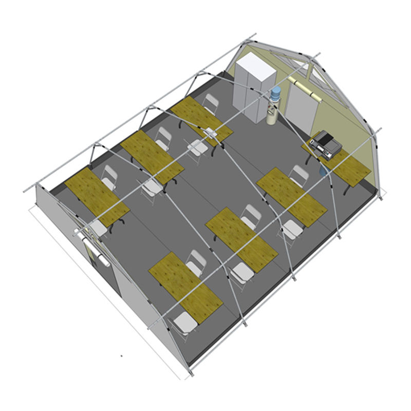 UNICEF Standart 42m² Çok Amaçlı Gömme Çadır, Entegre/çıkarılabilir Gölge Kapaklı