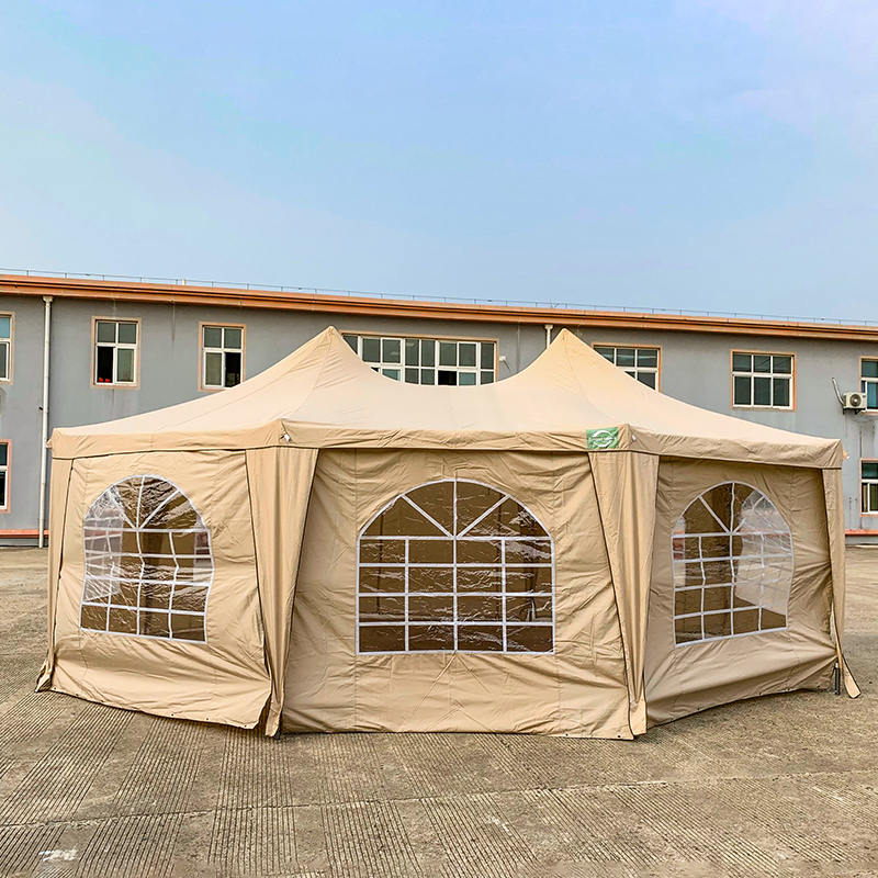 5x6.8m Geleneksel Sekizgen Pagoda Suya Dayanıklı PVC Parti Pavyonu Gazebo Çadırı