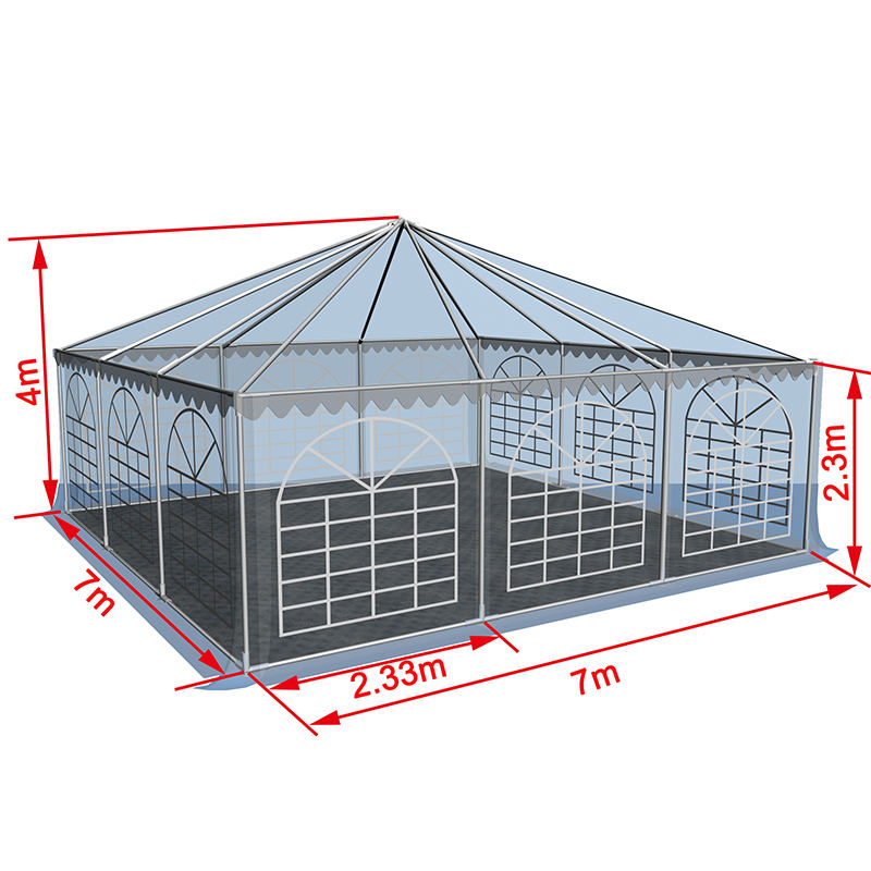 7x7-2.3m Ağır Hizmet Gazebo Pagoda Marquee Taşınabilir Pavyon Çadırı