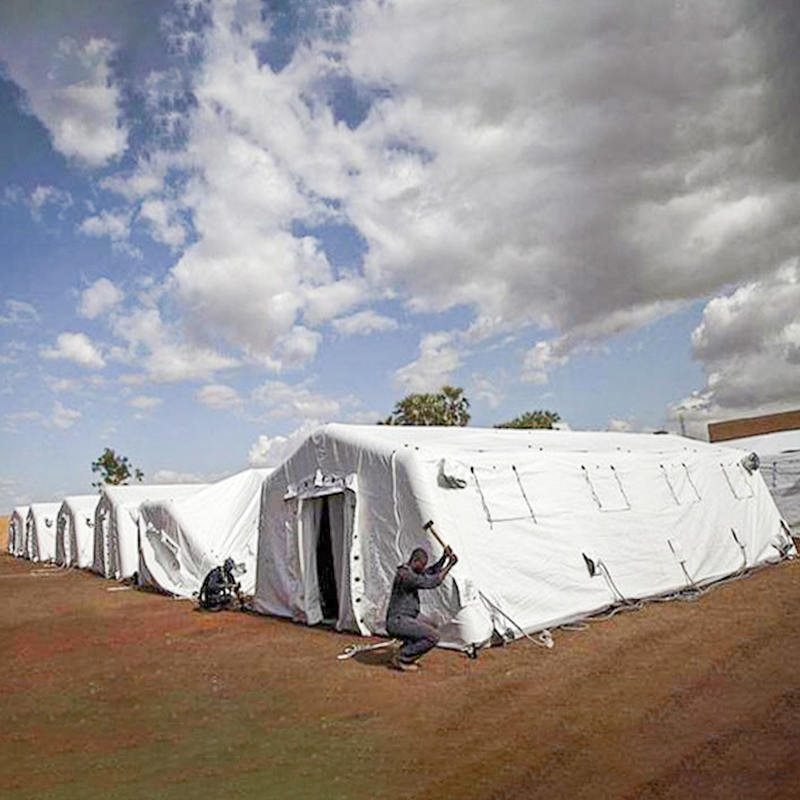 5.6x9.95m Çok Amaçlı Orta Hızlı Dağıtım Barınağı Düşük Basınçlı Şişme Çadır