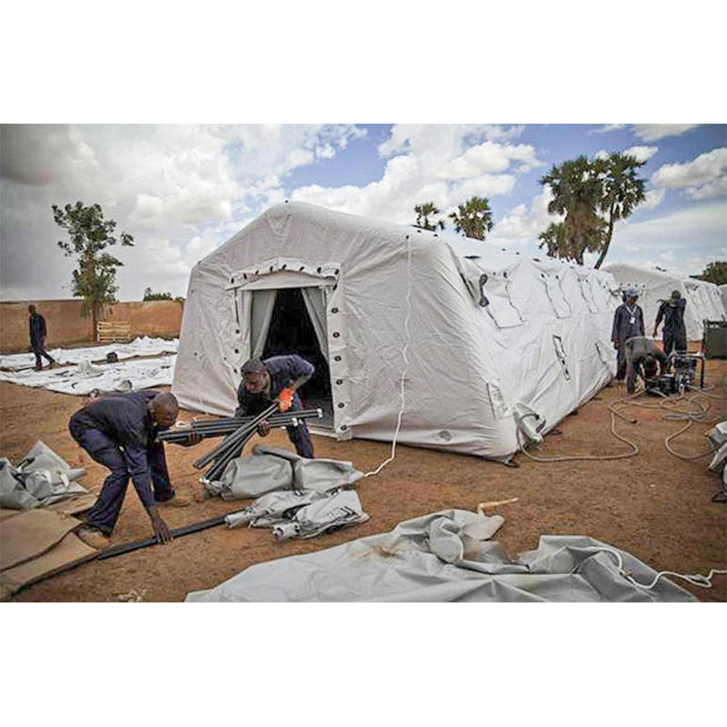 5.6x9.95m Çok Amaçlı Orta Hızlı Dağıtım Barınağı Düşük Basınçlı Şişme Çadır