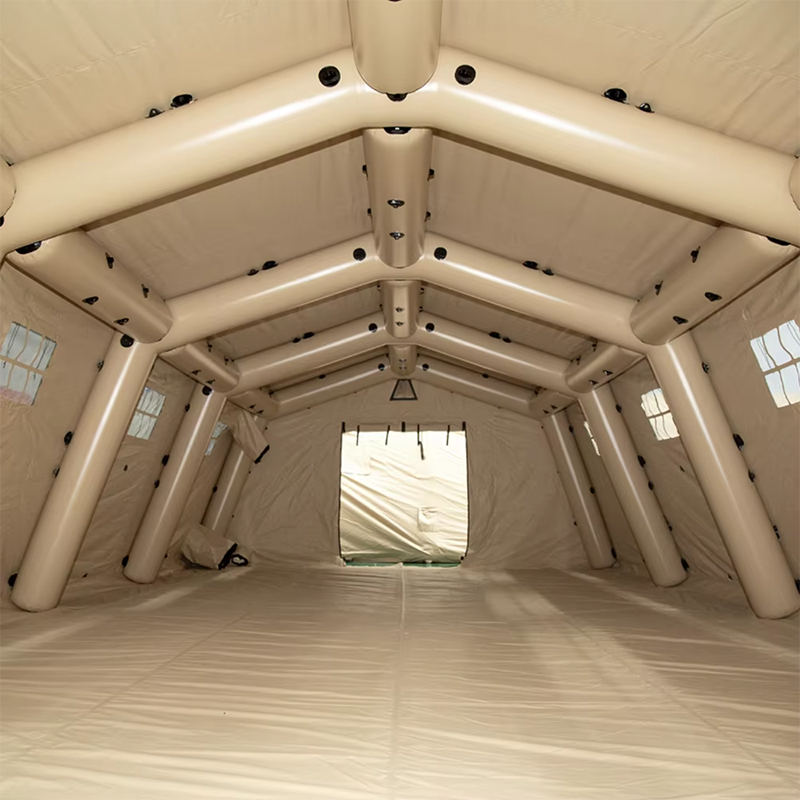 5.6x9.95m Çok Amaçlı Orta Hızlı Dağıtım Barınağı Düşük Basınçlı Şişme Çadır