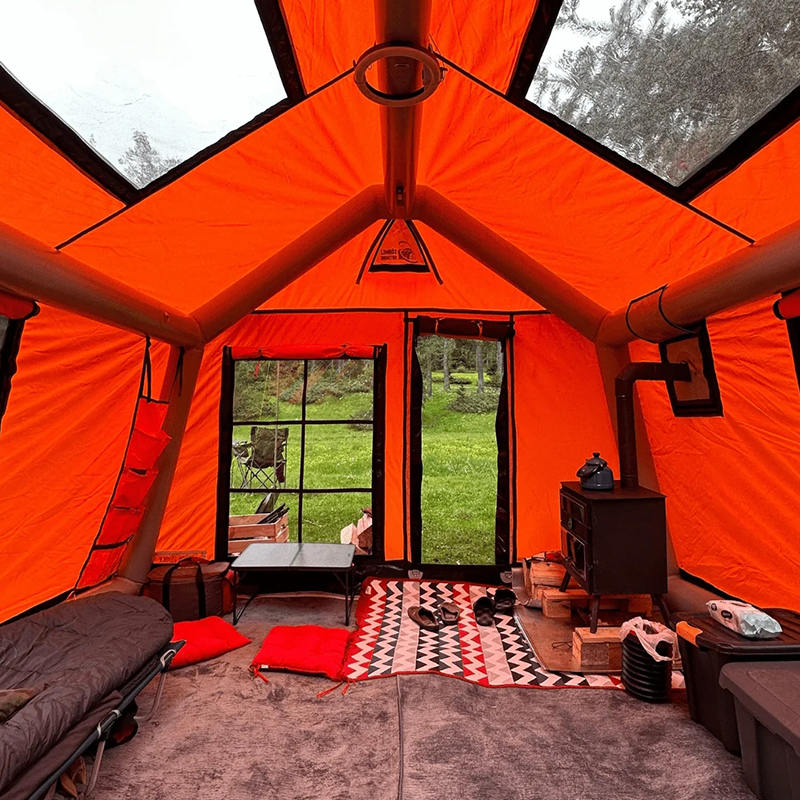 8-10 Kişilik Dört Mevsim Glamour Yanmaz ve Anti-Bakteriyel Şişme Kamp Çadırı